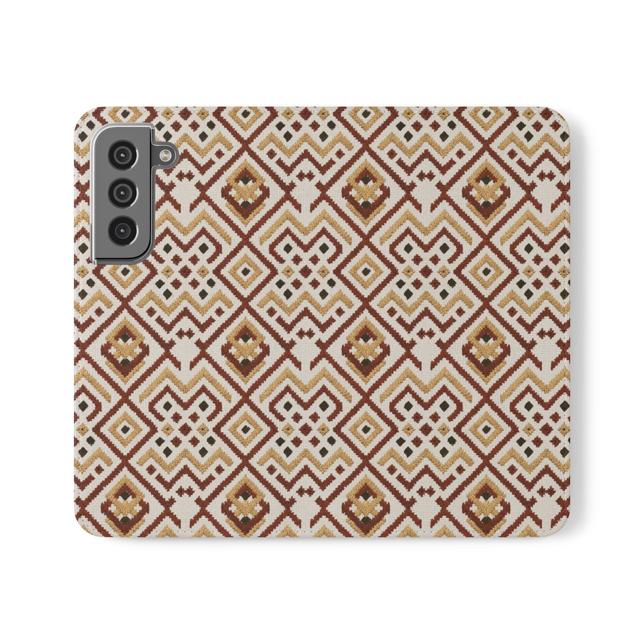 Munții în fire – Edition III “Heart of the Mountains” | Embroidery-Inspired Vegan Leather Case (Samsung series)