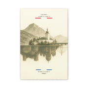 Vintage Sepia Gmunden Patrai – Fine-Art Illustration | Heimatstadt Collection | Vertical Wall Art