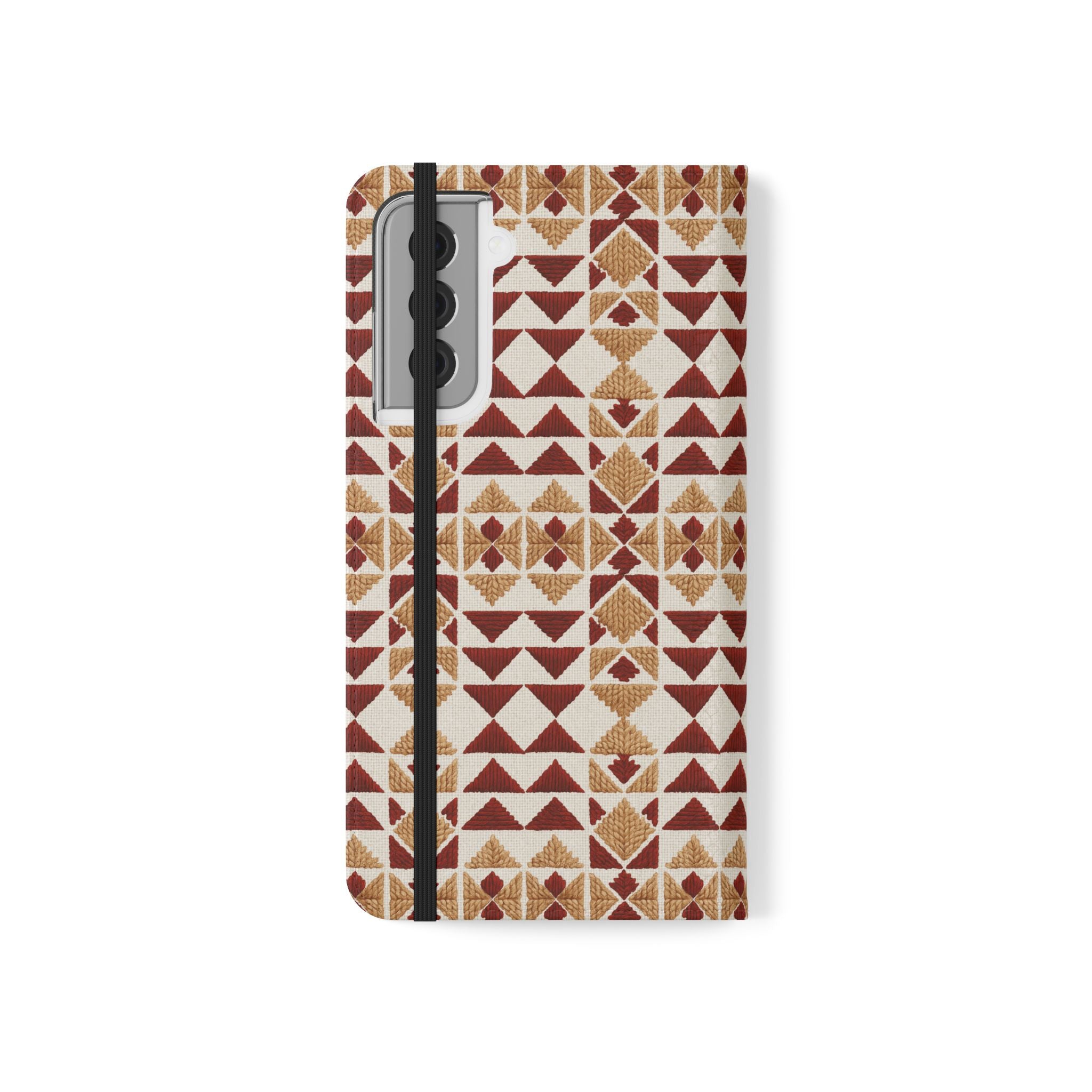 Munții în foc – Ediția II „Vârfuri și fire” | Husă din piele vegană inspirată de broderii (seria Samsung)