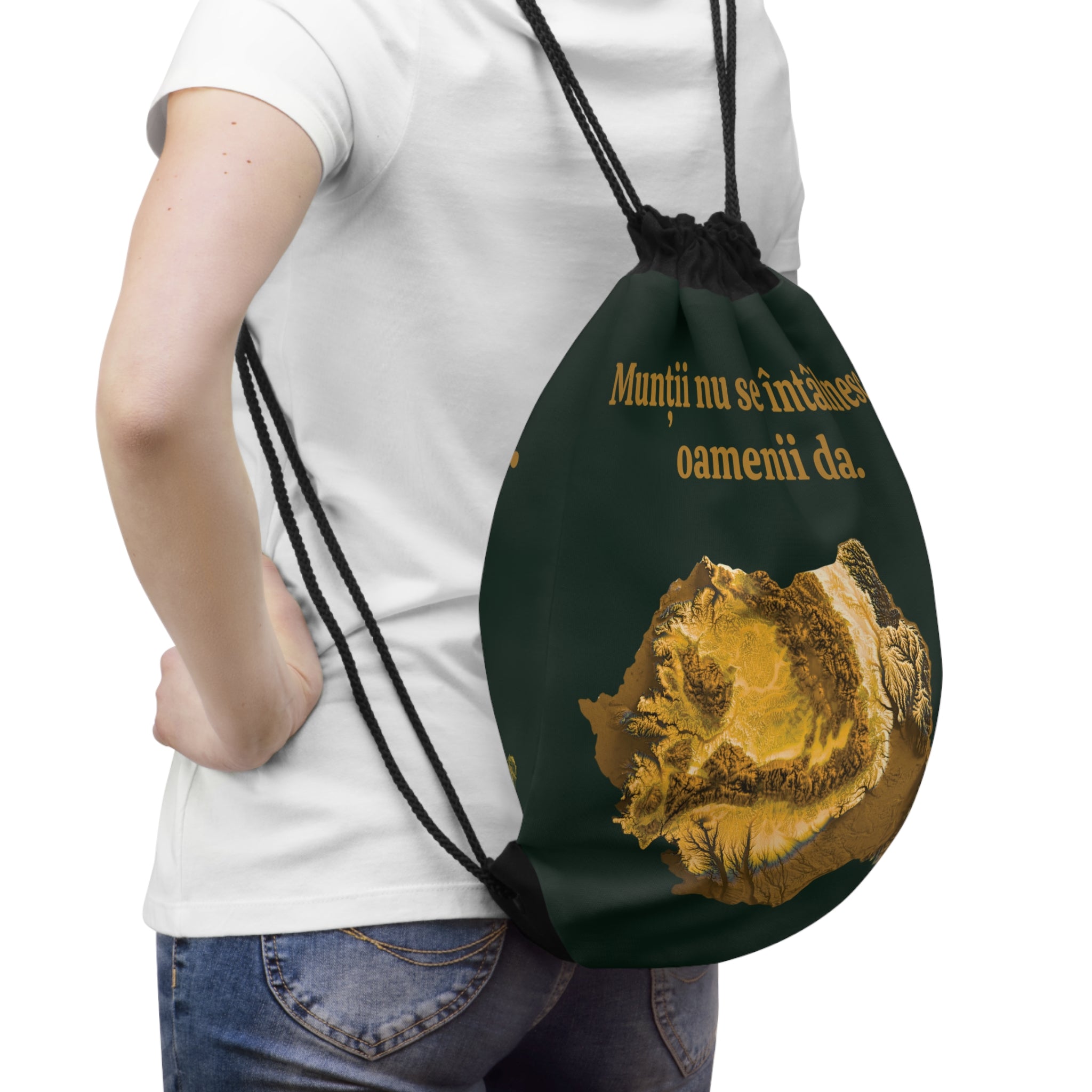 Carpathian Gold – Premium Drawstring Bag (Forest Green)