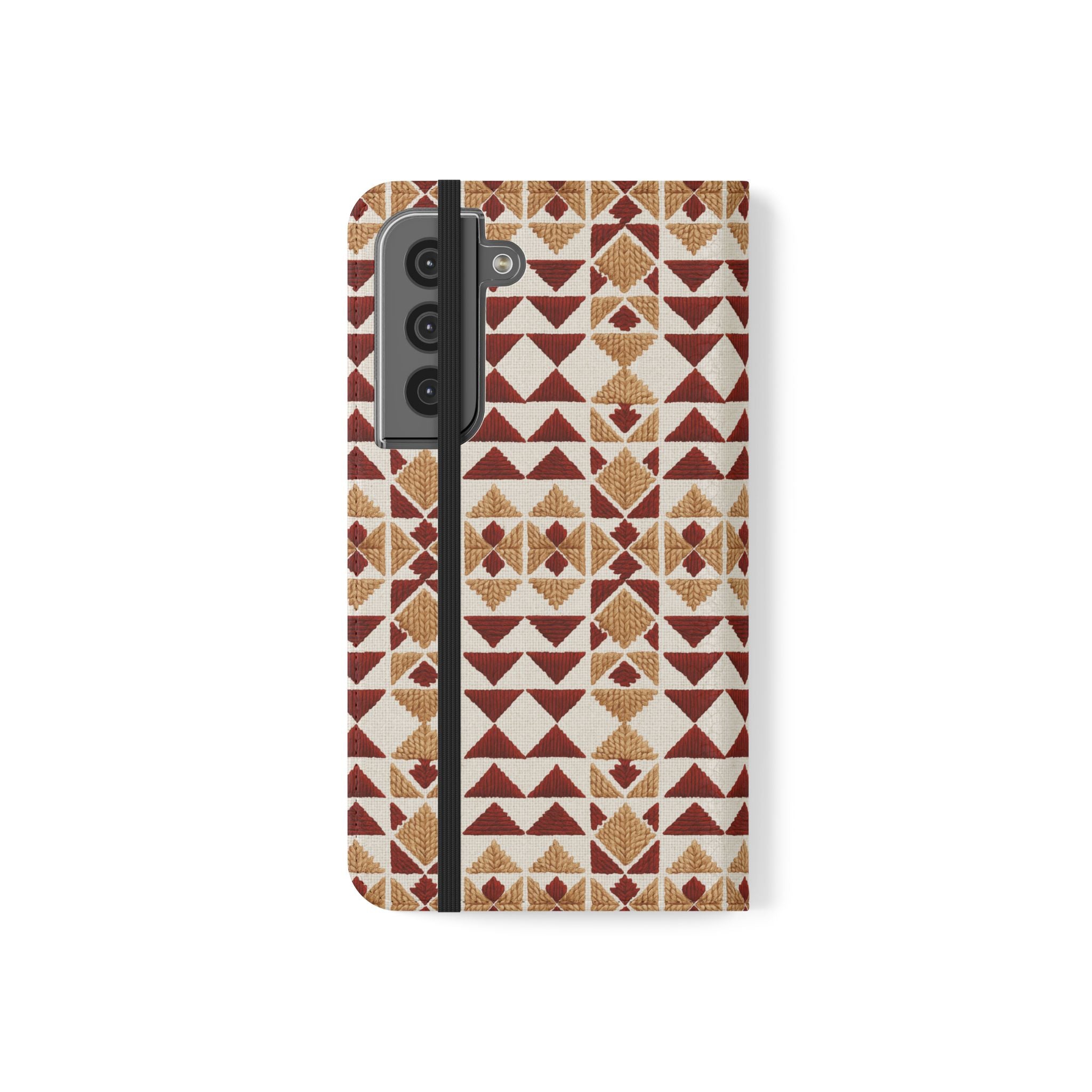 Munții în foc – Ediția II „Vârfuri și fire” | Husă din piele vegană inspirată de broderii (seria Samsung)