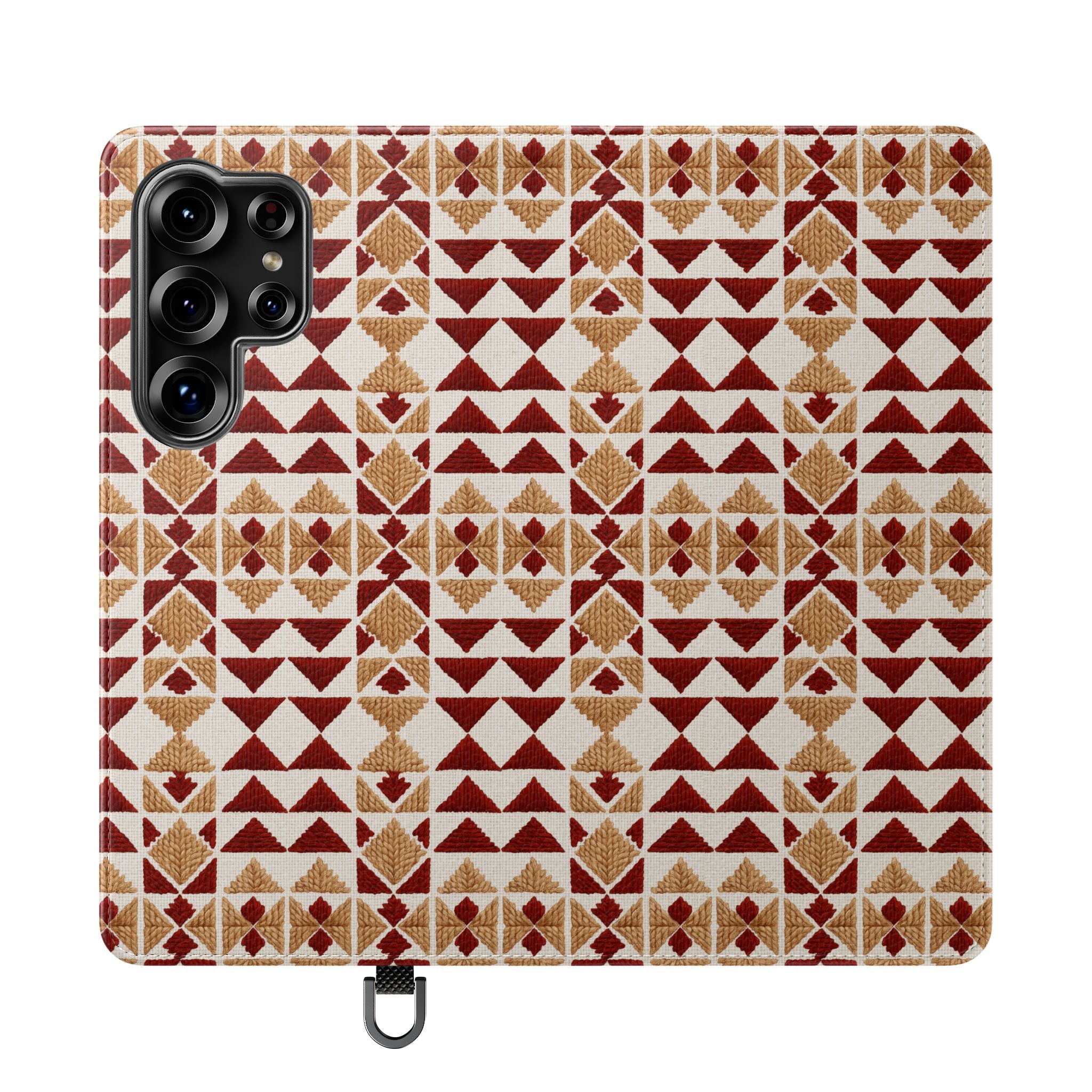 Munții în foc – Ediția II „Vârfuri și fire” | Husă din piele vegană inspirată de broderii (seria Samsung)