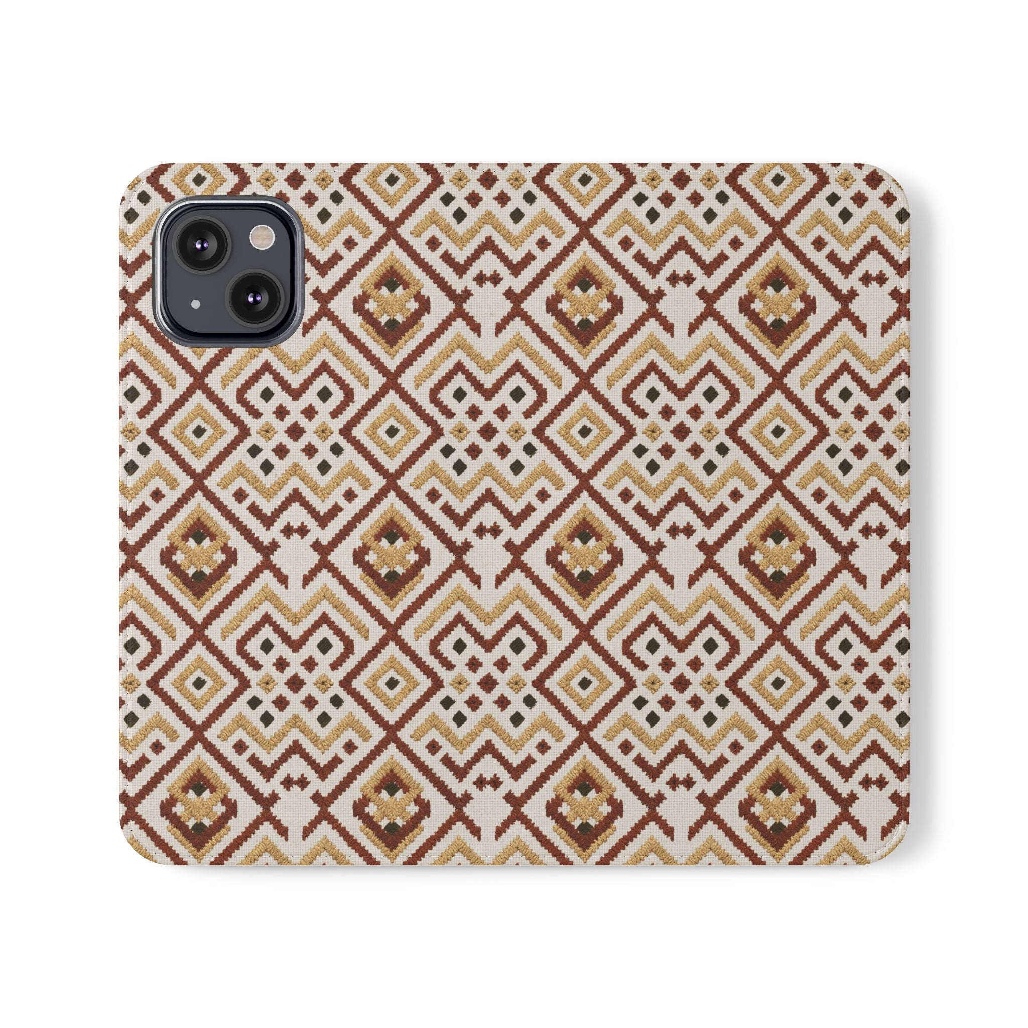 Munții în fire – Edition III “Heart of the Mountains” | Embroidery-Inspired Vegan Leather Case (iPhone series)
