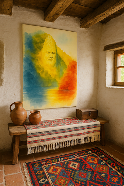 Decebal Tricolor – Watercolor Canvas Print