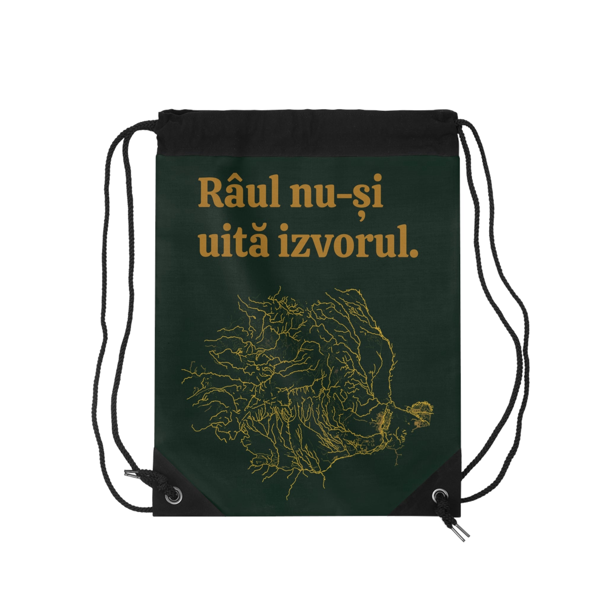 Carpathian Gold – Premium Drawstring Bag (Forest Green)
