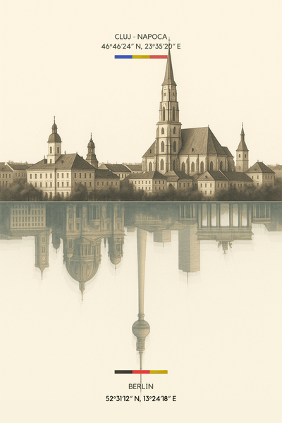 Two Homes, One Reflection | Custom City Skyline Canvas – Diaspora Edition