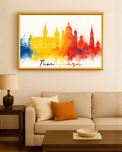 Timișoara Skyline – Framed Canvas Wall Art with Western Spirit